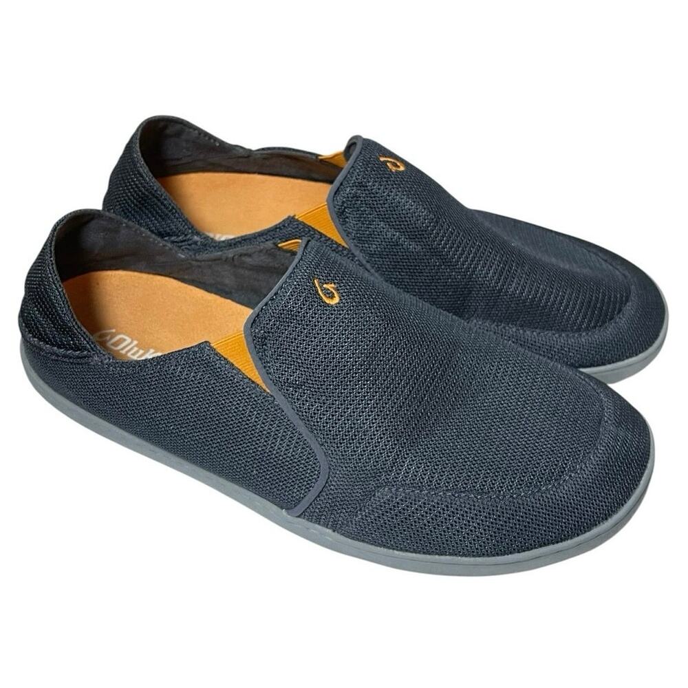 OluKai Men’s Nohea Mesh Slip-On Size 13 Comfort Shoe Dark Shadow Beach Coastal